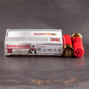 5rds - 12 Gauge Winchester 3 1/2" 18 Pellet 00 Buckshot Ammo
