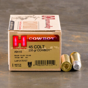 20rds – 45 Long Colt Hornady Cowboy 255gr. LFN Ammo