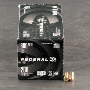 200rds – 380 Auto Federal Black Pack 95gr. FMJ Ammo
