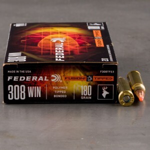 20rds – 308 Win Federal Fusion Tipped 180gr. Bonded Polymer Tip Ammo
