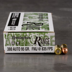 1000rds – 380 ACP Remington Range 95gr. FMJ Ammo