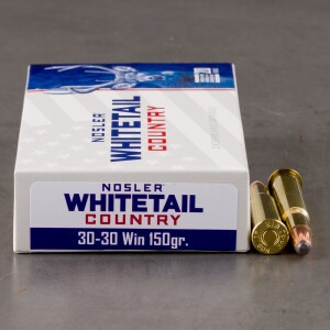 20rds – 30-30 Win Nosler Whitetail Country 150gr. SP Ammo