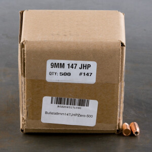 500pcs - 9mm .355" Dia Zero 147gr. JHP Bullets