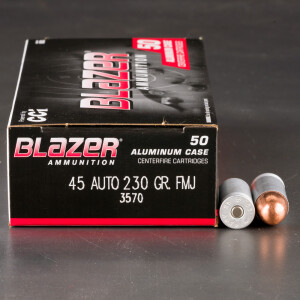 50rds - 45 ACP Blazer 230gr. FMJ Ammo