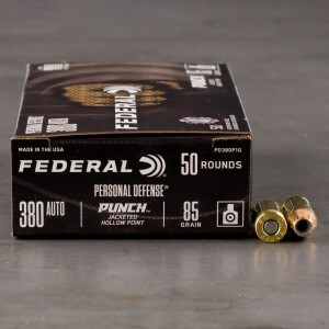 500rds – 380 Auto Federal Punch 85gr. JHP Ammo