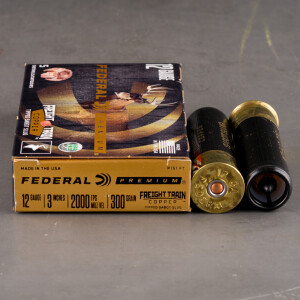 50rds – 12 Gauge Federal Freight Train Copper 3" 300gr Sabot Slug Ammo