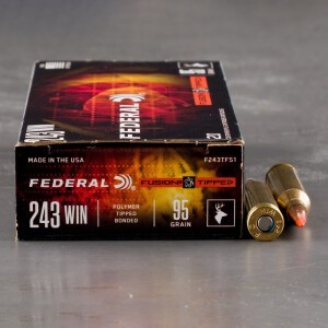 20rds – 243 Win Federal Fusion Tipped 95gr. Bonded Polymer Tip Ammo