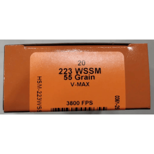 20rds – 223 WSSM HSM Varmint 55gr. V-MAX Ammo