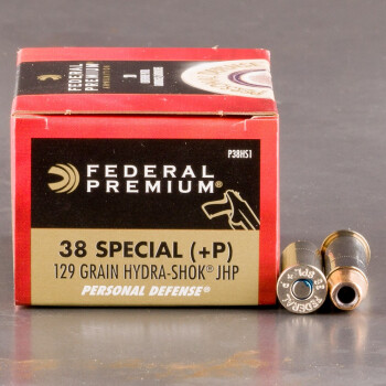 20rds - 38 Special Federal Hydra-Shok 129gr. +P HP Ammo