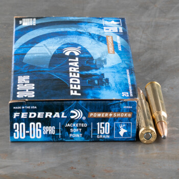 20rds - 30-06 Federal Power-Shok 150gr. SP Ammo