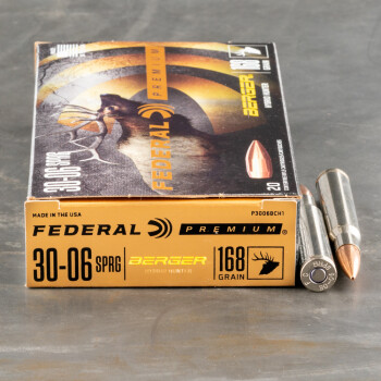 20rds – 30-06 Federal 168gr. Berger Hybrid Hunter Ammo