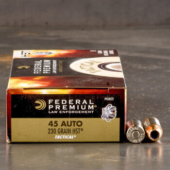 50rds - 45 ACP Federal LE Tactical HST 230gr. HP Ammo