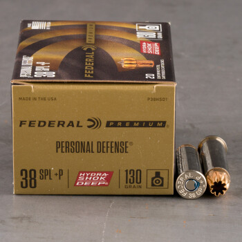 20rds – 38 Special +P Federal Hydra-Shok Deep 130gr. JHP Ammo