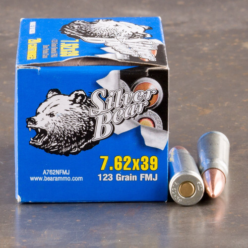 7.62X39 Ammo - 20 Rounds of 123 Grain Full Metal Jacket (FMJ) by