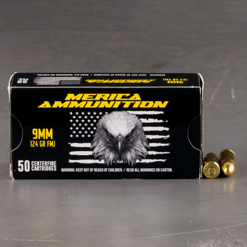 9mm Luger (9x19) Ammunition for Sale. Merica Ammunition 124 Grain